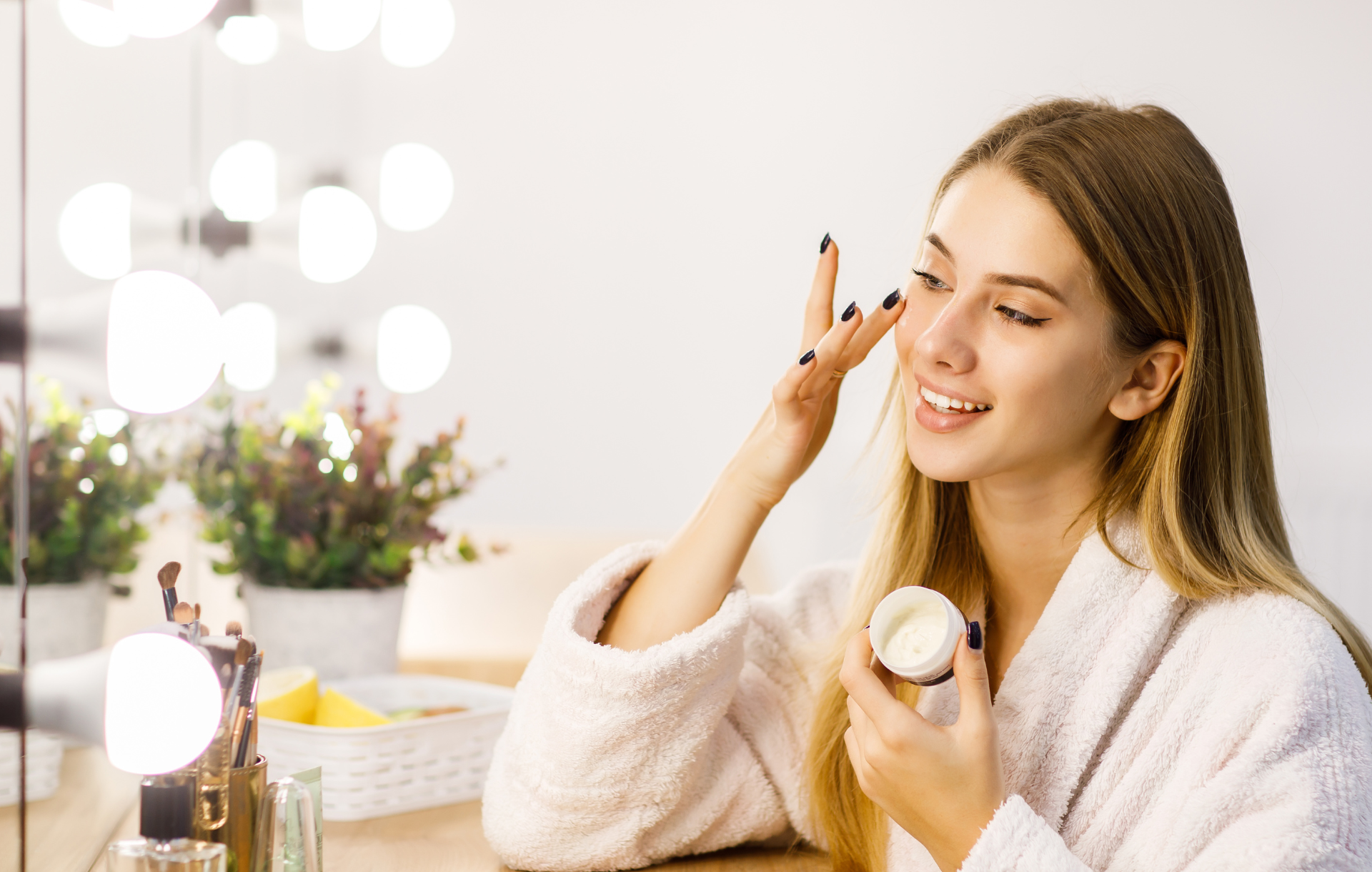 Women doing skincare
